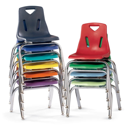 Berries® Stacking Chair with Chrome-Plated Legs - 14" Ht - Coastal Blue