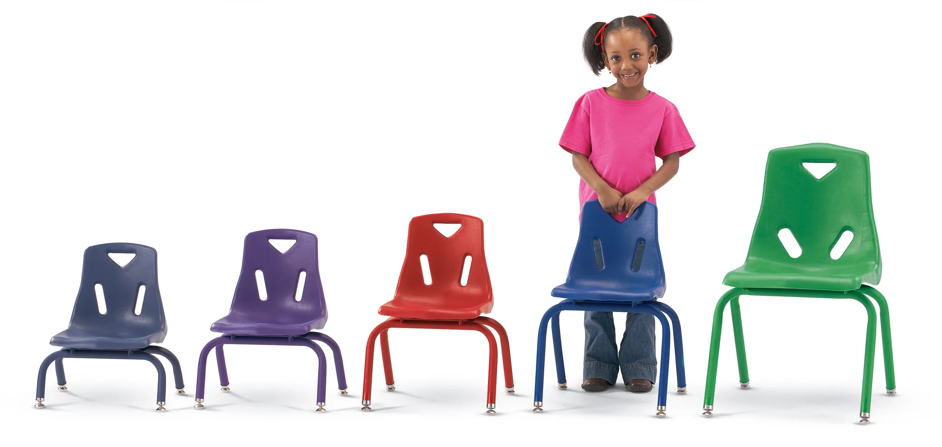 Berries® Stacking Chair with Powder-Coated Legs - 8" Ht - Yellow
