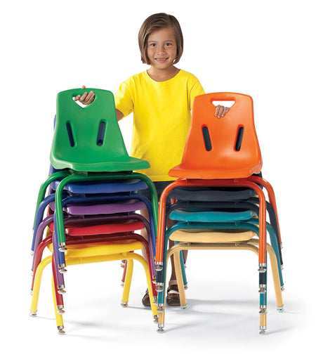 Berries® Stacking Chair with Powder-Coated Legs - 10" Ht - Green