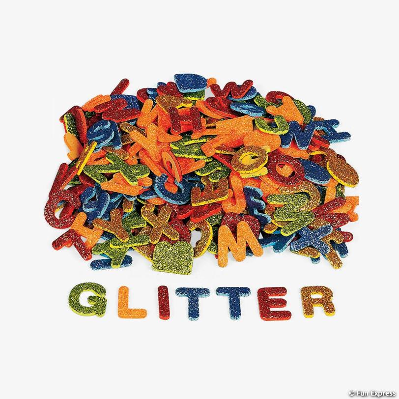 Foam Glitter Self-Adhesive Letters- 1", (260/pkg.)