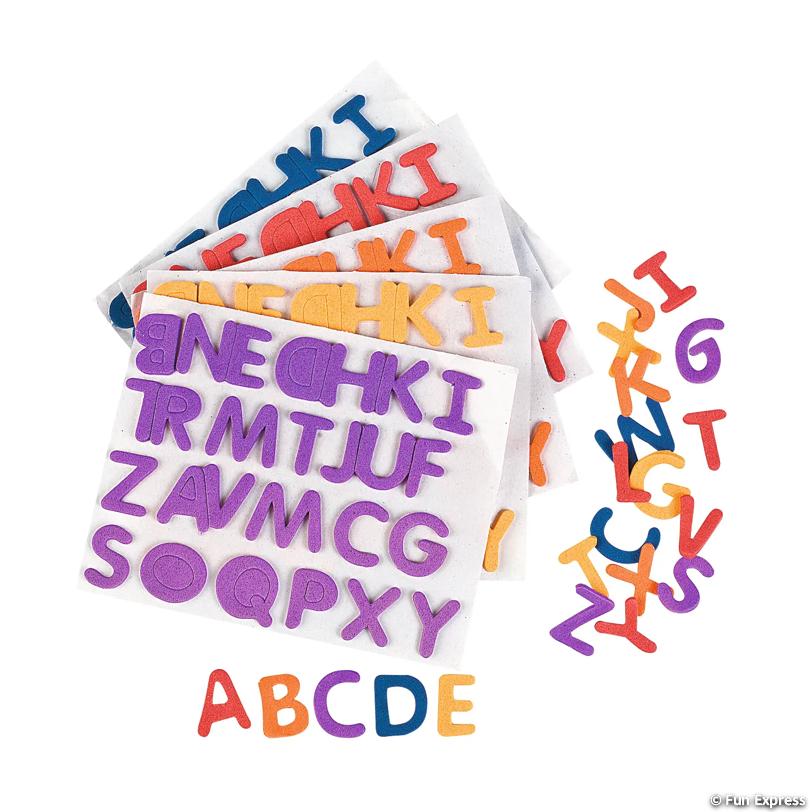 Foam Bright Rainbow Self-Adhesive Letters- 1/2", (1040/pkg.)