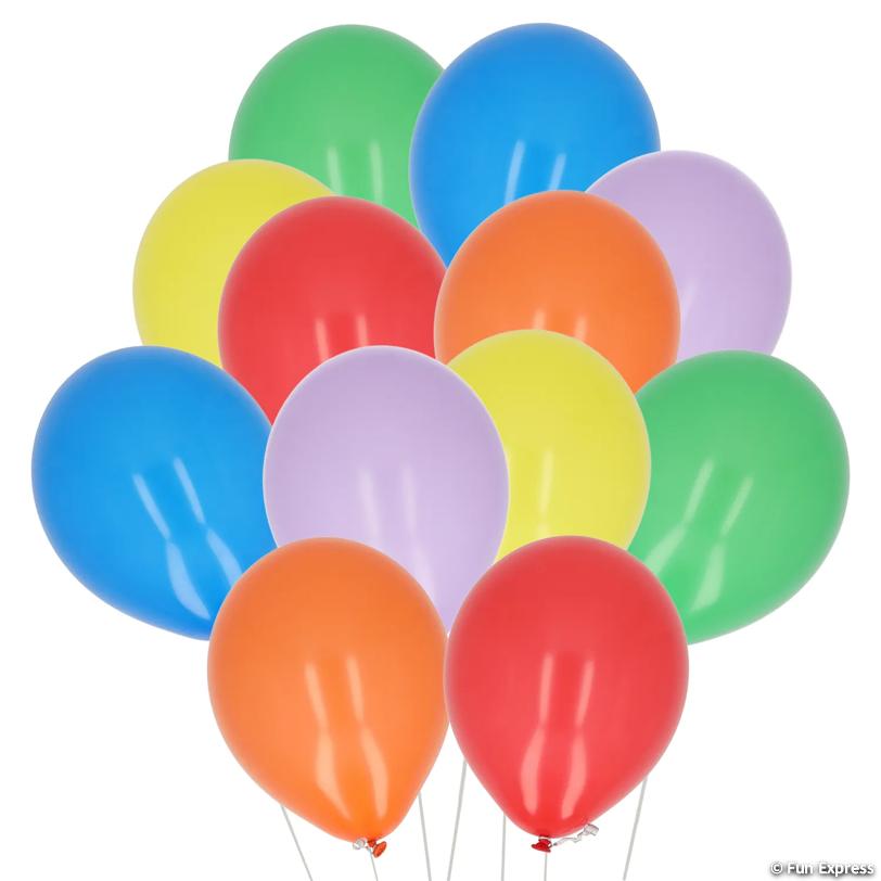 9'' Latex Assorted  Color Balloons 144 package