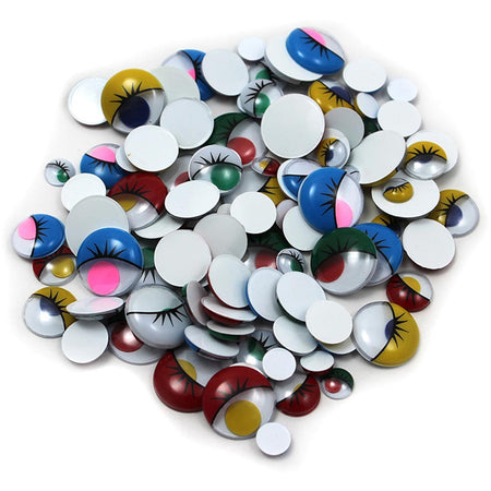 Wiggle Eyes Painted Asst Sizes & Colors 100Ct - CHL64520