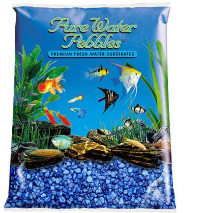 Dark Blue Aquarium Natural Gravel, Acrylic Coating - 5 LBS Bag