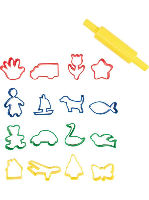 Dough Roller and Cutters, Set of 17 (CE-10114)