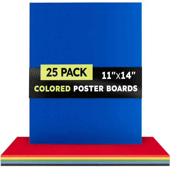 Colored Poster Board 2-SIDED (Railroad Board) 11" X 14" 12 pt. thickness - 25/pkg. (HYG87215)