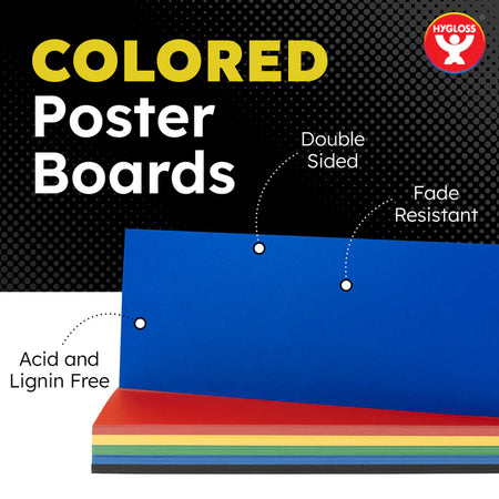 Colored Poster Board 2-SIDED (Railroad Board) 11" X 14" 12 pt. thickness - 25/pkg. (HYG87215)