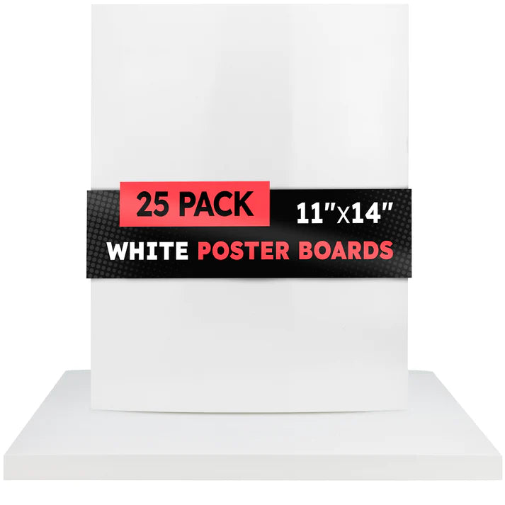 White Poster Board 12 pt. thickness 11" X 14" - White 25/pkg. (HYG87265)