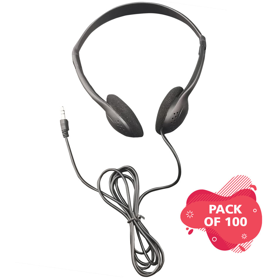 Personal Economical Headphones, 100 Pack
