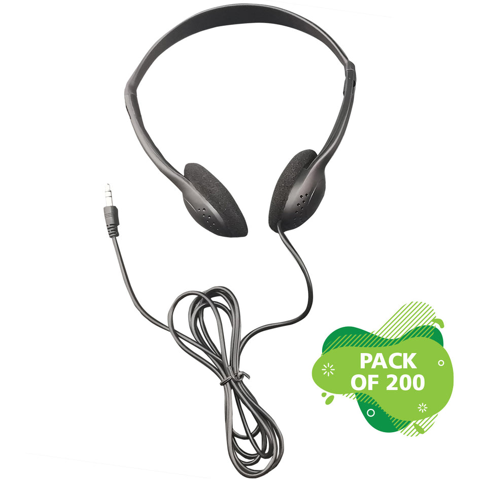 Personal Economical Headphones, 200 Pack