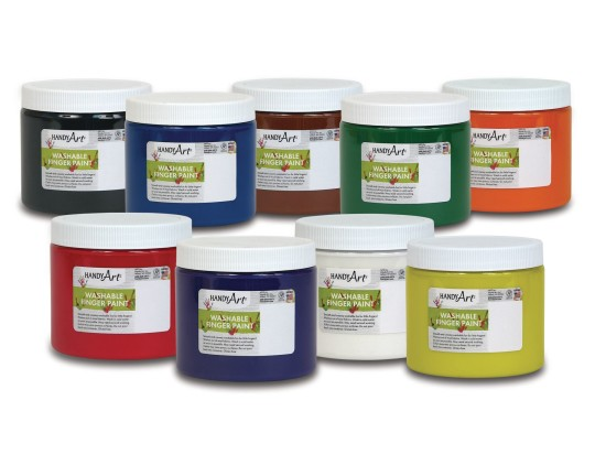 Handy Art Washable Finger Paint 16 oz. (HAN2410) multi set of 9