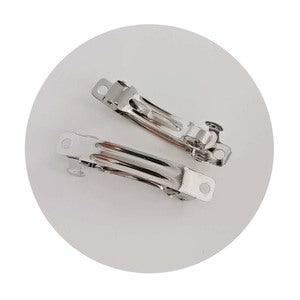 Silver Metal Spring Barrettes 2 1/4"  12/pack