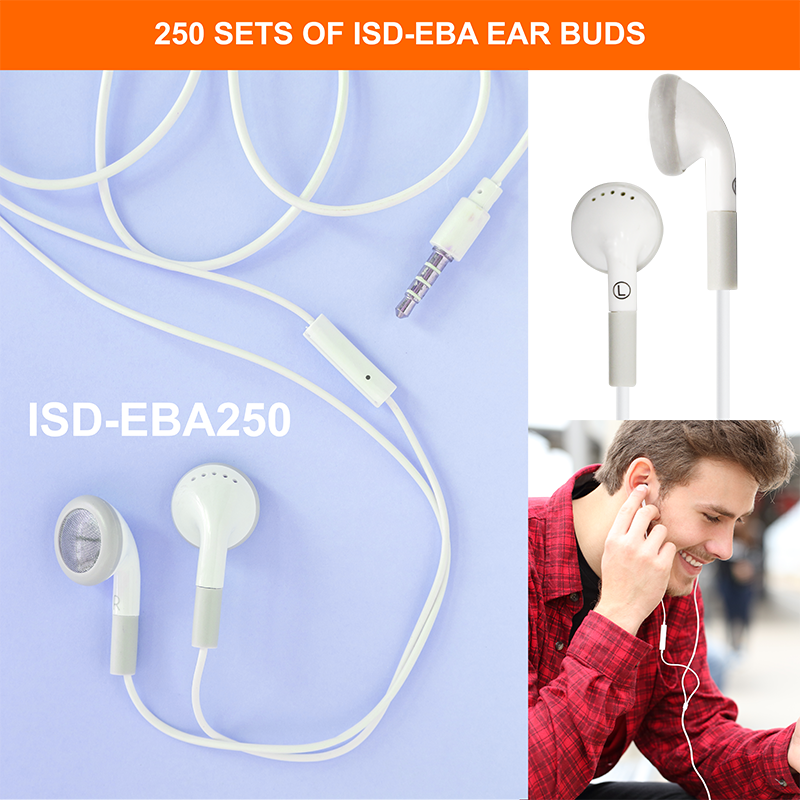 HamiltonBuhl® Ear Buds with In-Line Microphone – Qty. 250