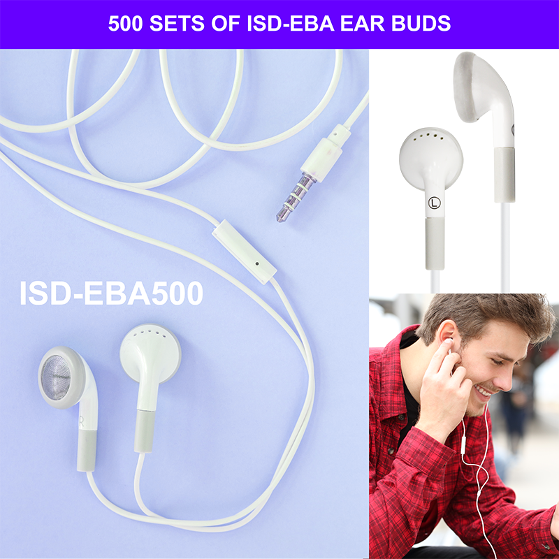 HamiltonBuhl® Ear Buds with In-Line Microphone – Qty. 500