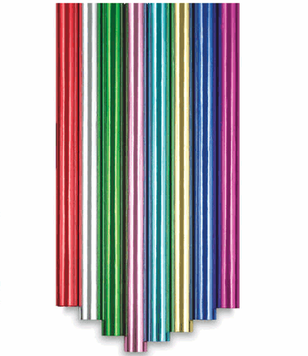 Hygloss Metallic Foil Rolls, 26-Inch x 25-Ft 10 Solid Colors
