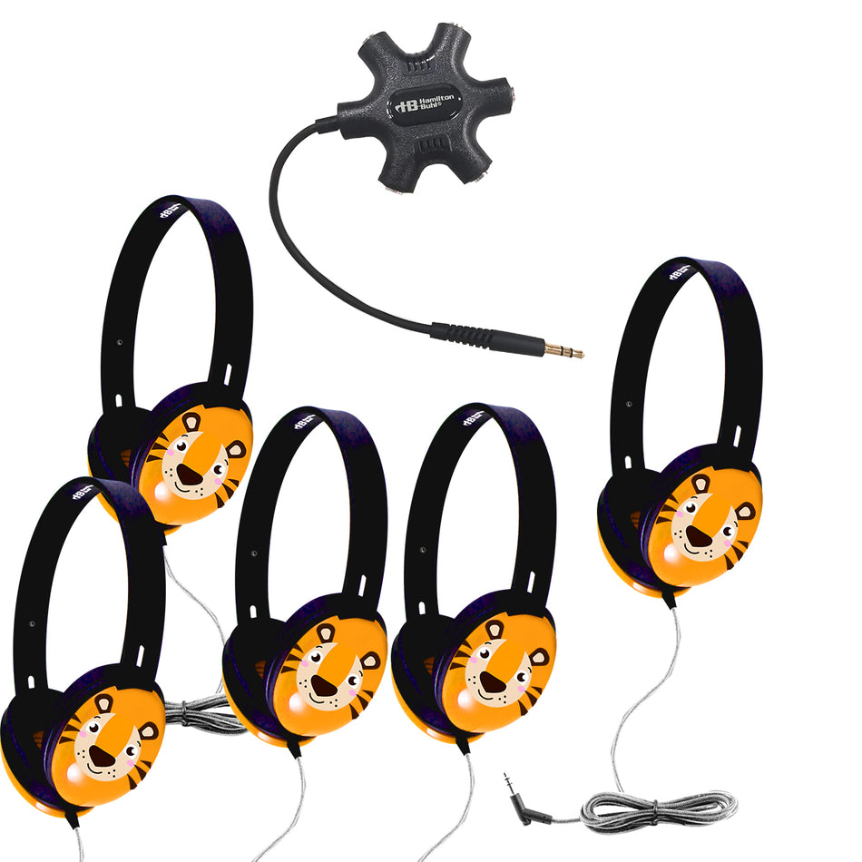 Listening Center with 5 Primo™ Tiger Headphones and Starfish Jackbox