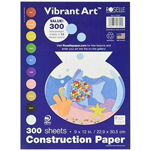 Pacon SunWorks Heavyweight Construction Paper 9-inches by 12-inches 300 count Assortment