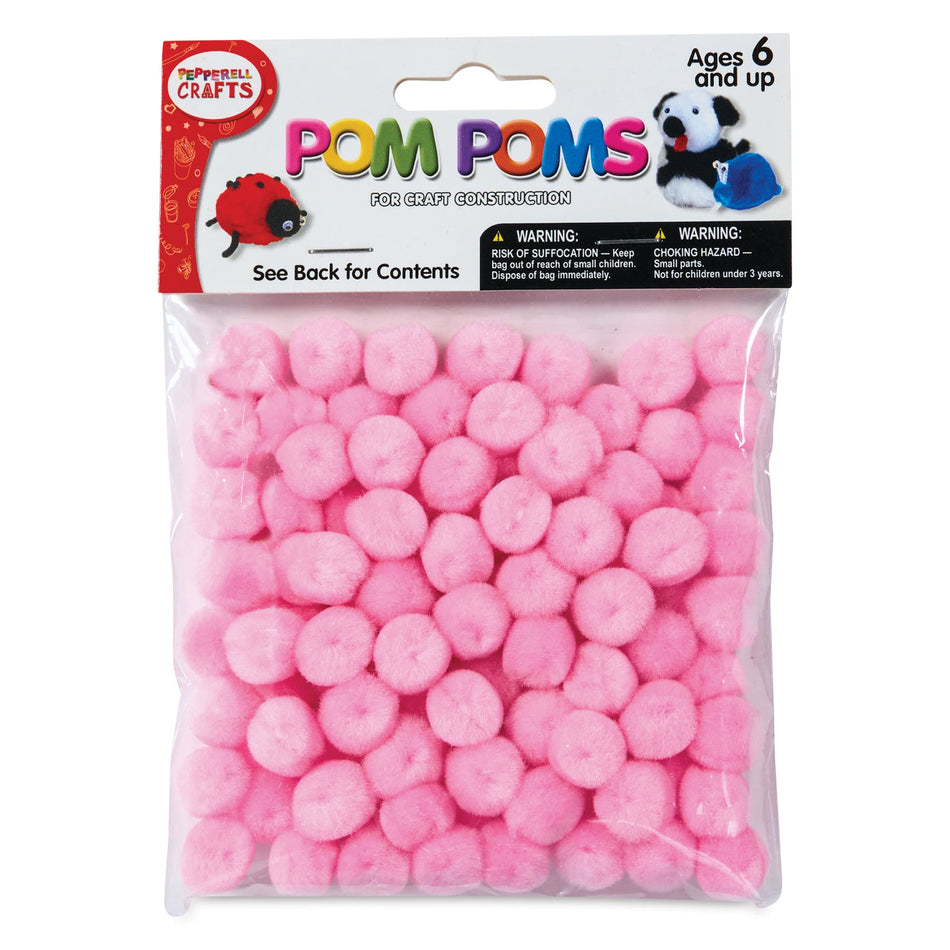 Craft Acrylic Pom Poms - Pkg of 100, 1", Pink, (243PI)
