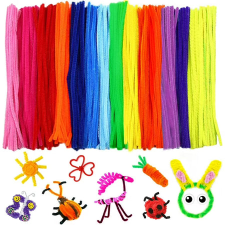 Chenille Stems Pipe Cleaners 12 Inch x 6mm 100-Piece 10 Colors Assortment