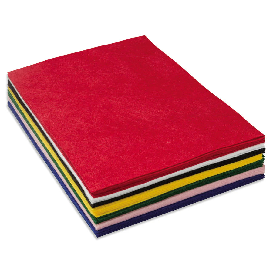 Acrylic Felt Sheets, 9" x 12", PRIMARY COLORS Assortments, 24-Pack