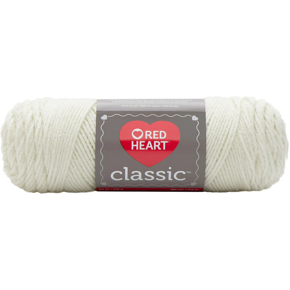 Red Heart Classic Yarn - Eggshell #111 3.5 Oz Each