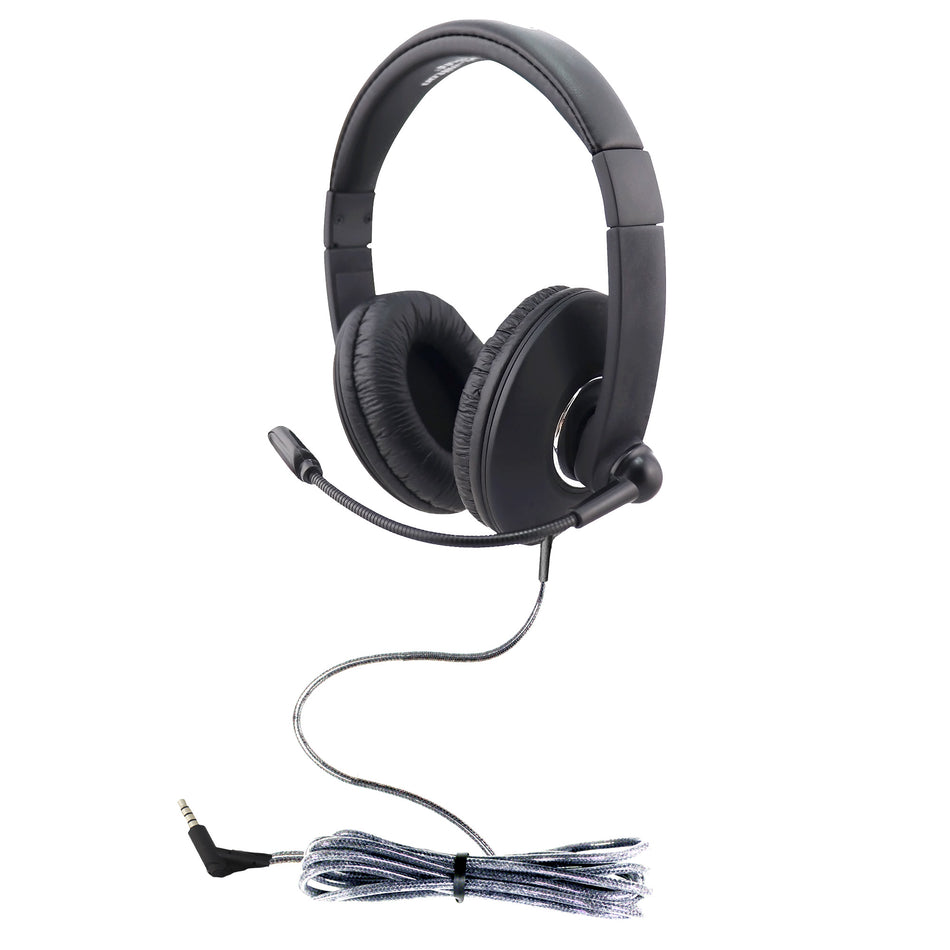 Smart-Trek Mini Headset with Steel-Reinforced Gooseneck Mic and 3.5mm TRRS Plug