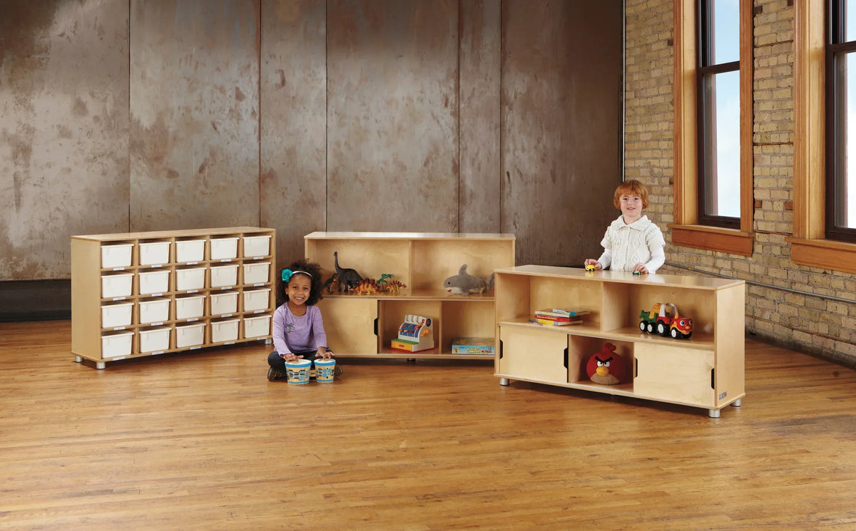 TrueModern® Twenty-Cubbie Shelf - with See-Thru Cubbie-Trays