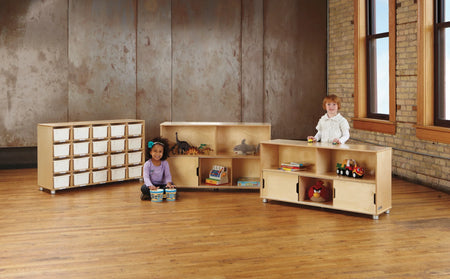 TrueModern® Twenty-Cubbie Shelf - with White Cubbie-Trays