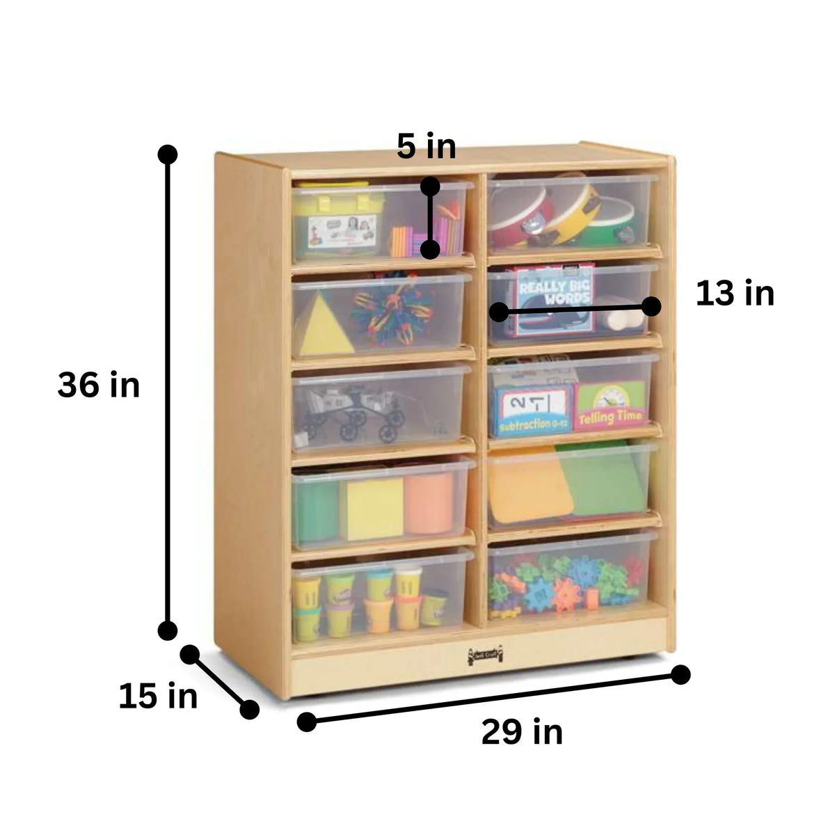 Jonti-Craft® 10 Tub Mobile Storage - with Clear Tubs