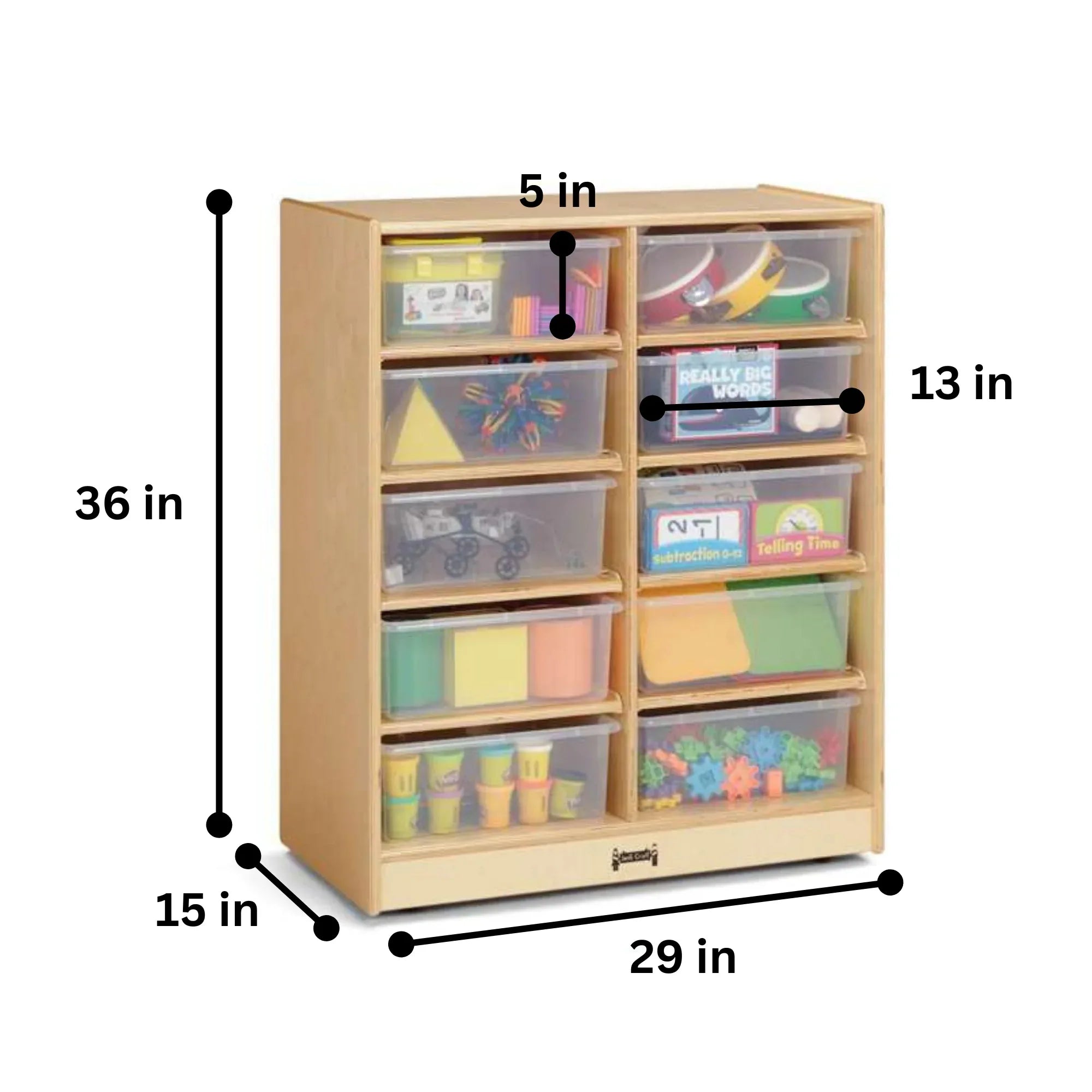 Jonti-Craft® 10 Tub Mobile Storage - with Clear Tubs