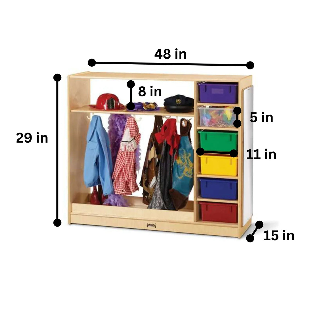 Jonti-Craft® Dress-Up Storage – with Colored Tubs