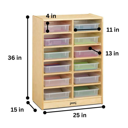 Jonti-Craft® 12 Paper-Tray Mobile Storage - with Clear Paper-Trays