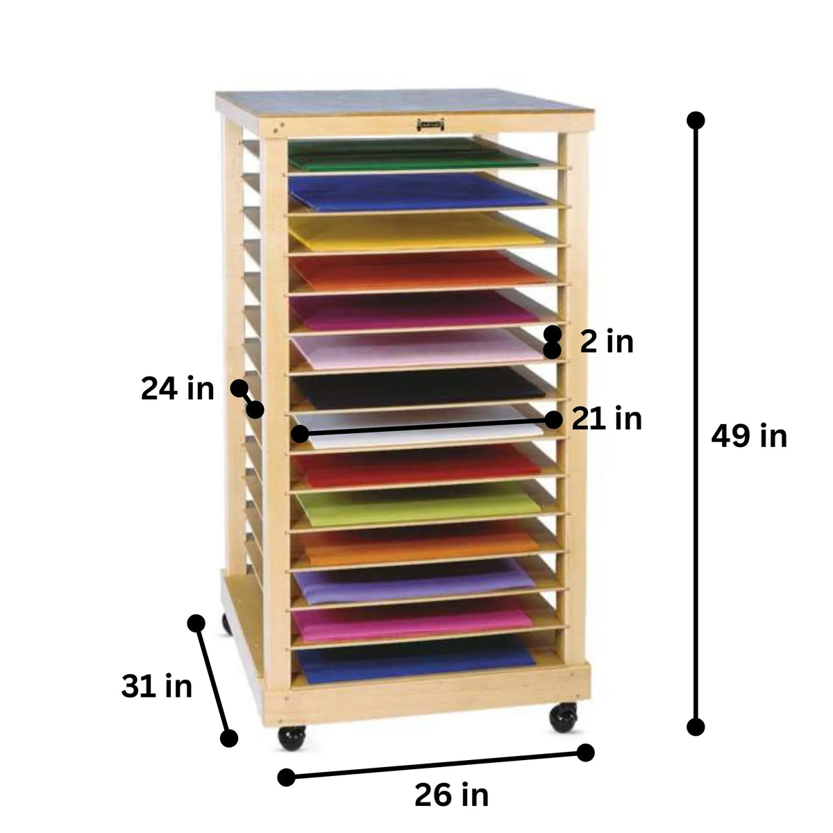 Jonti-Craft® Low Single Mobile Storage Unit - 18" Deep