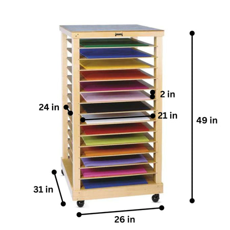 Jonti-Craft® Low Single Mobile Storage Unit - 18" Deep