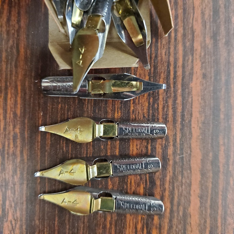 SPEEDBALL PEN NIBS A-4 Lot 12 Calligraphy triple reservoir #3024