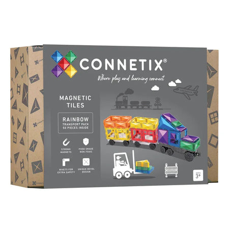 Magnetic Tiles Rainbow Transport Pack, 50 Pieces