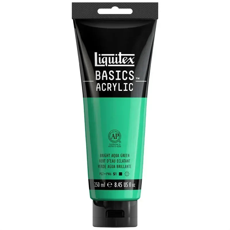BASICS Acrylic Paint, 250 mL, Tube, Bright Aqua Green