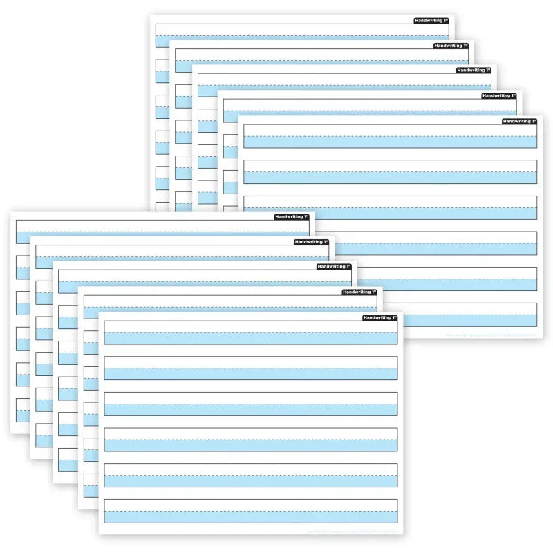 Smart Poly&reg; PosterMat Pals&trade; Space Savers, 13" x 9-1/2", 1" Handwriting Highlighted Blue, Pack of 10