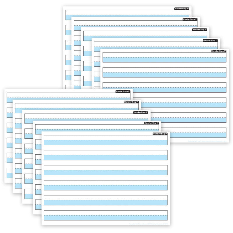 Smart Poly&reg; PosterMat Pals&trade; Space Savers, 13" x 9-1/2", 1" Handwriting Highlighted Blue, Pack of 10