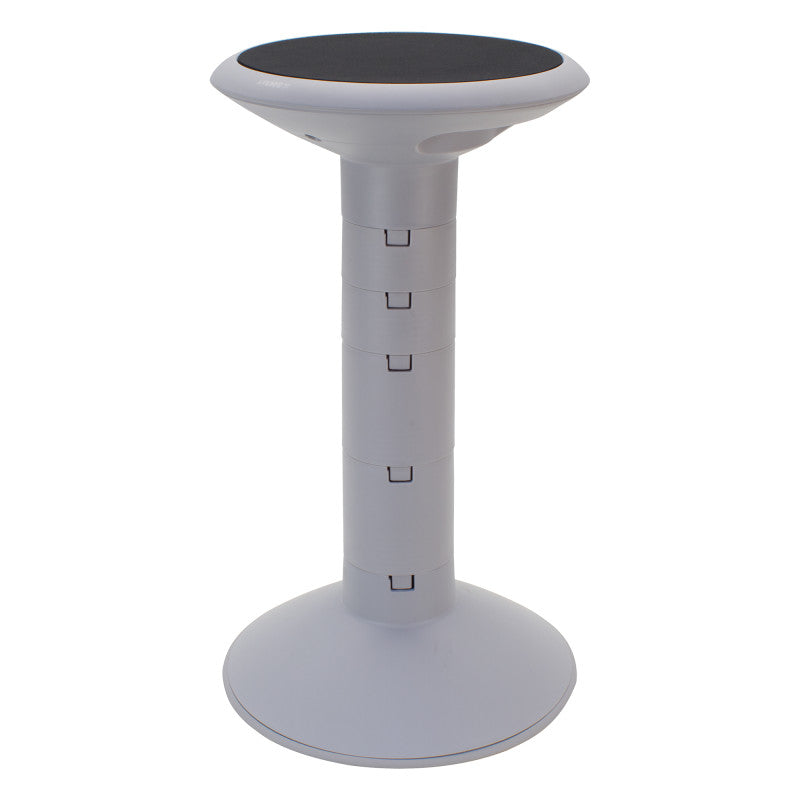 Adjustable Active-Seating Stool with Cushioned Top, 12 to 24 Inches High, Gray