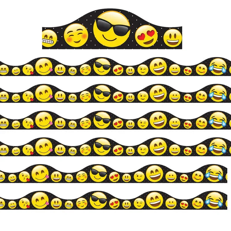 Magnetic Scallop Border Emotions Icons, 12 Feet Per Pack, 6 Packs