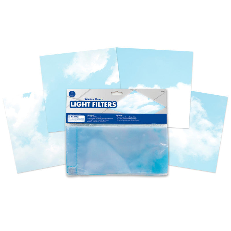 Classroom Light Filters, 2' x 4', Clouds, Set of 4