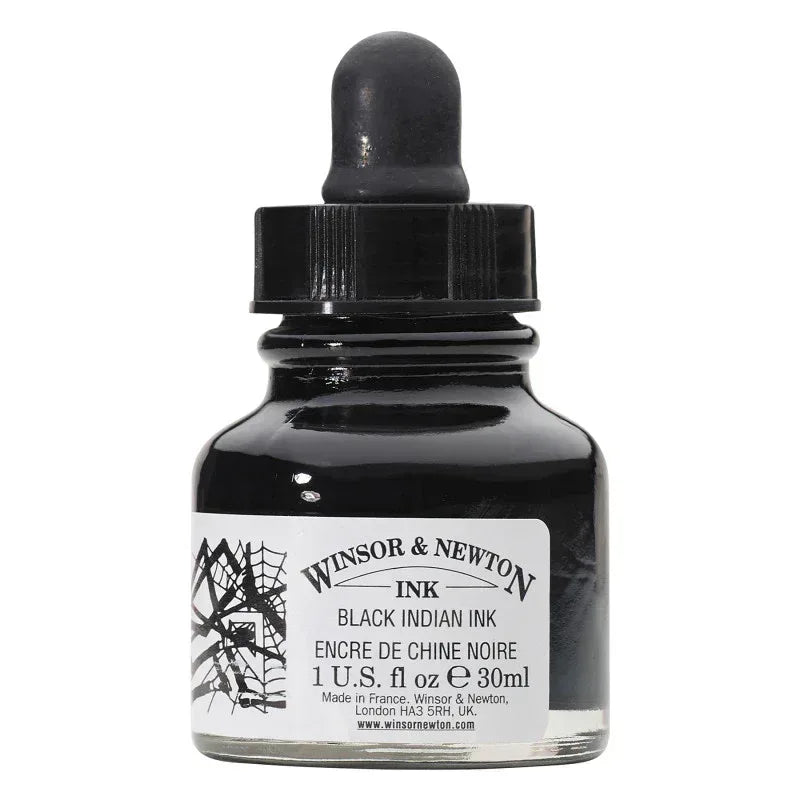 Draw Ink 30ml bottle - Black Dropper Cap