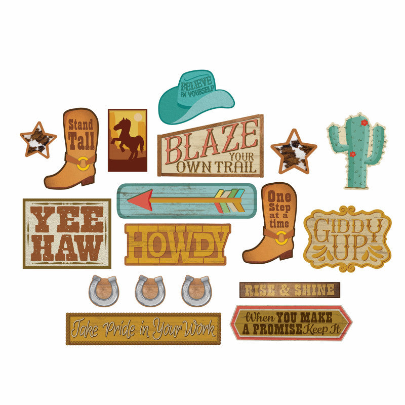 Wild Wild Classroom Gallery Wall Bulletin Board Set, 18 Pieces