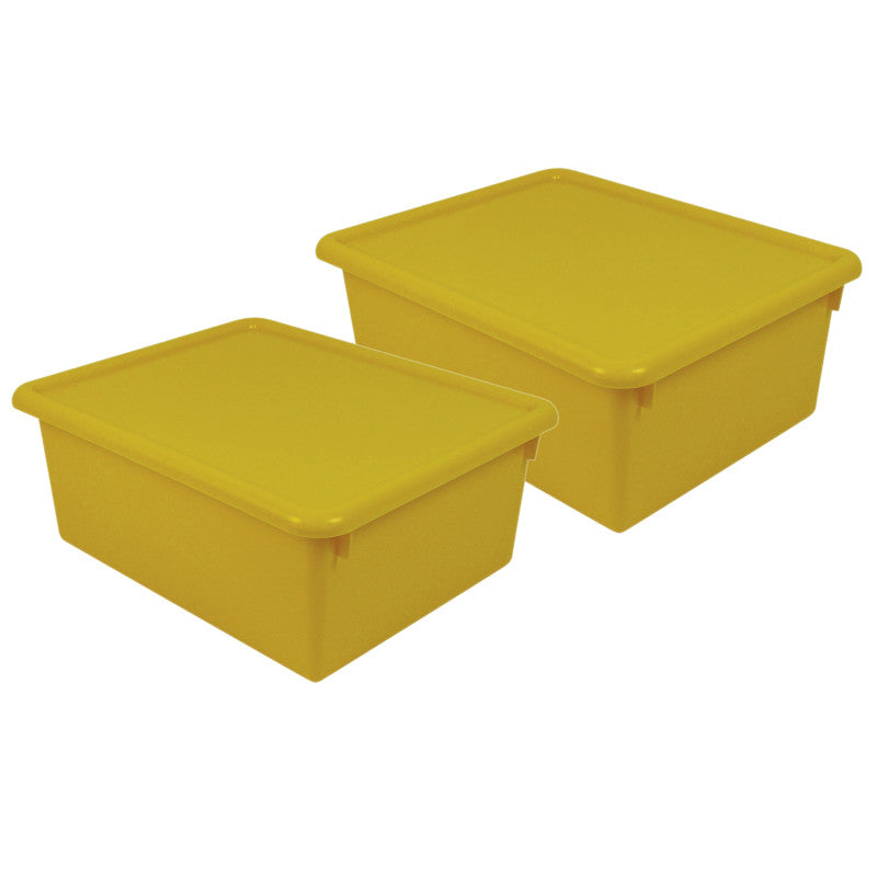 Stowaway&reg; 5" Letter Box with Lid, Yellow, Pack of 2