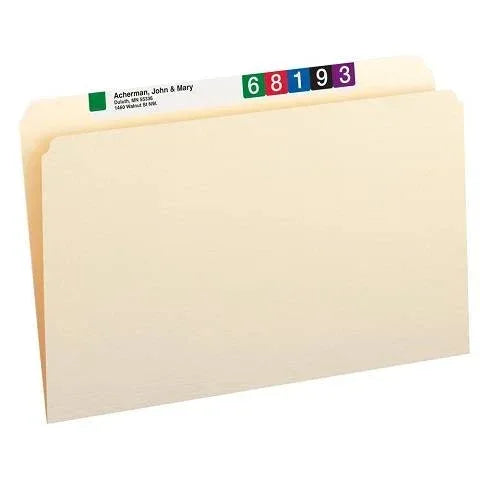 File Folders, Straight-Cut Tab, Legal Size, Manila, 100 Per Box