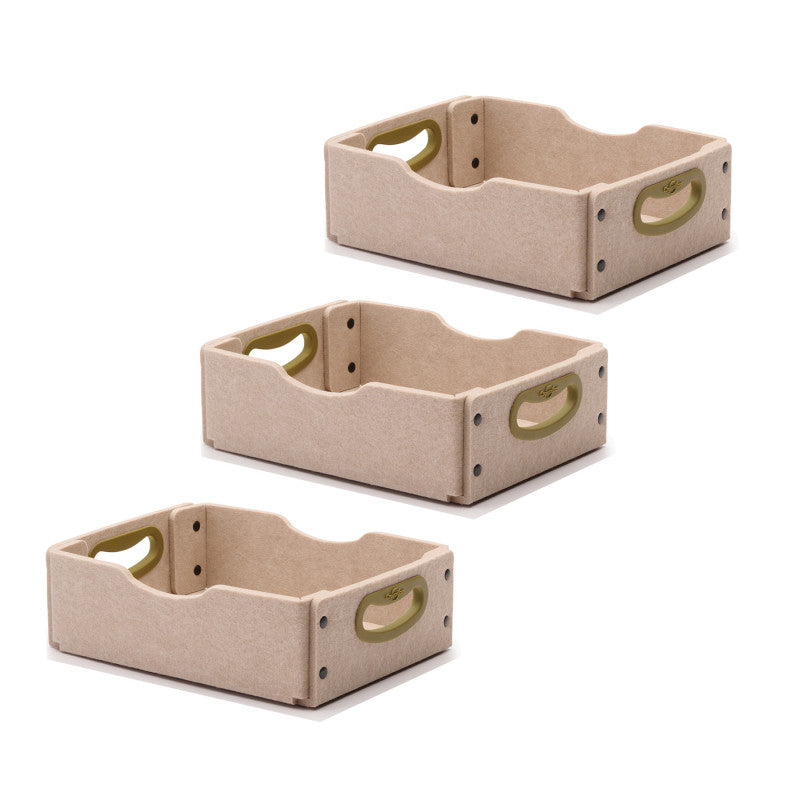 Sand Stubby Softouch Storage Bins, Set of 3