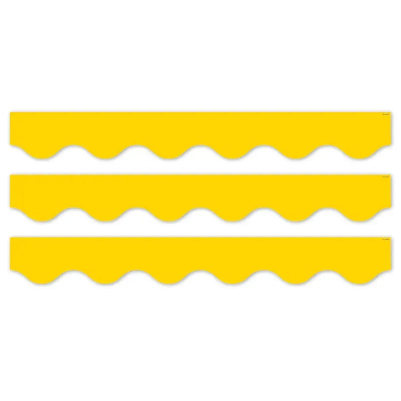 Core Decor Yellow Wavy EZ Border, Bulletin Board Border, 48 Feet Per Pack, 3 Packs