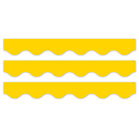 Core Decor Yellow Wavy EZ Border, Bulletin Board Border, 48 Feet Per Pack, 3 Packs