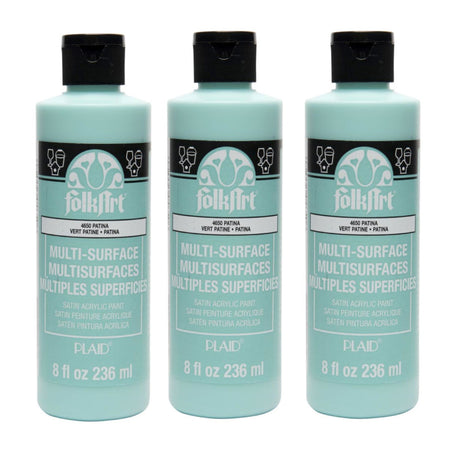 Acrylic Paint Multi-Surface Satin, 8oz., Patina, Pack of 3